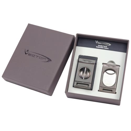 Vector Switch Double Torch lighter with Cutter Combo