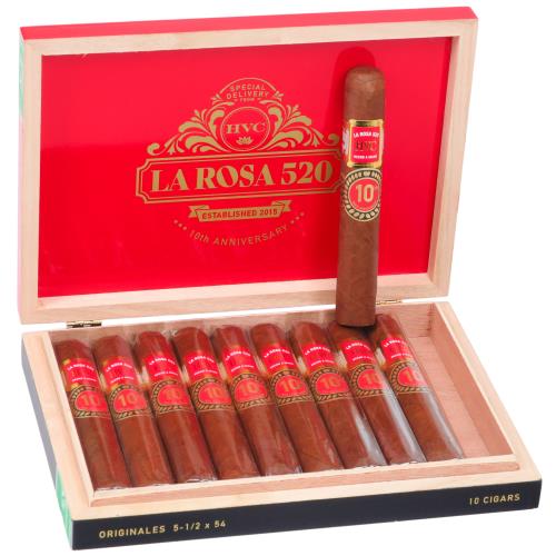 HVC La Rosa 520 10th Aniversario Originales 5 1/4 * 54, Box of 10