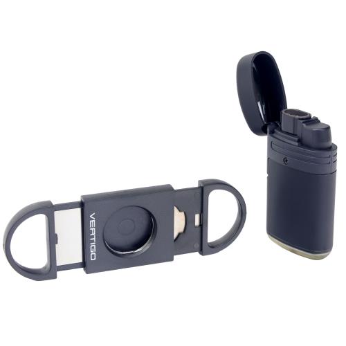 Vertigo Norseman Double Torch Lighter and Lil Bro Cutter Gift Set