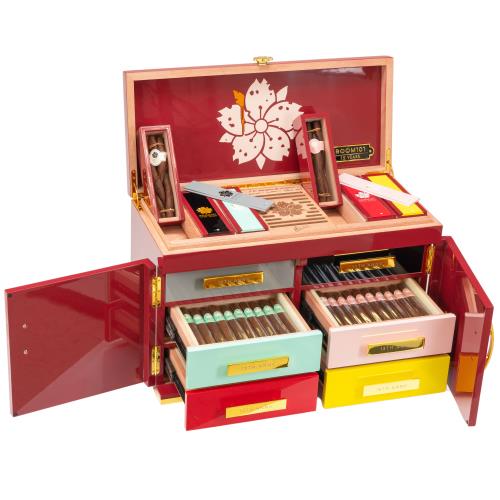 Room 101 Anniversary 138-Cigars Humidor, Burgundy