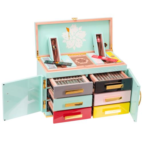 Room 101 Anniversary 138-Cigars Humidor, Teal