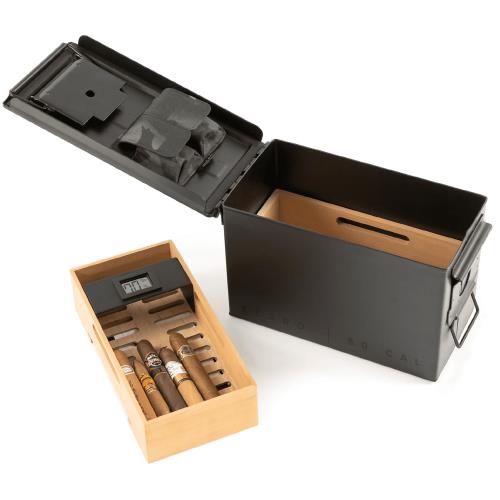 Klaro Smoke Can - 50 Cal Humidor Black