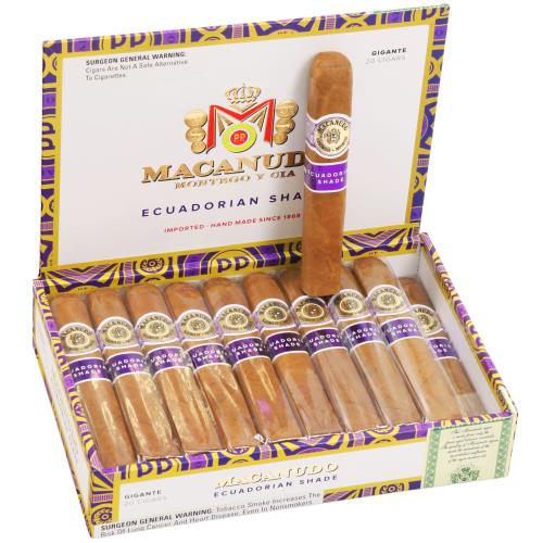 Macanudo Ecuadorian Shade Gigante 6  * 60, Box of 20