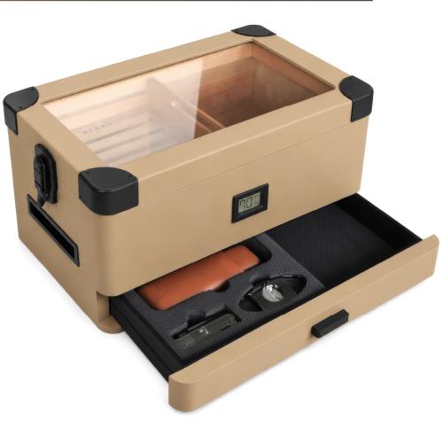 Klaro Military Glass Top Humidor