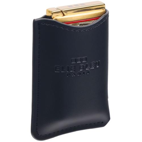 Elie Bleu Black Leather J-12 Lighter Case