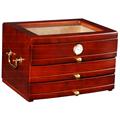 75-cigar Glass Top Humidor with Drawers RGNT
