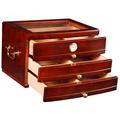 75-cigar Glass Top Humidor with Drawers RGNT