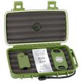 Vertigo Page Lighter and Big Boy Cutter and Travel Humidor Gift Set, Green