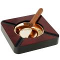 Quality Importers 4-Cigar Ashtray, Burl Wood
