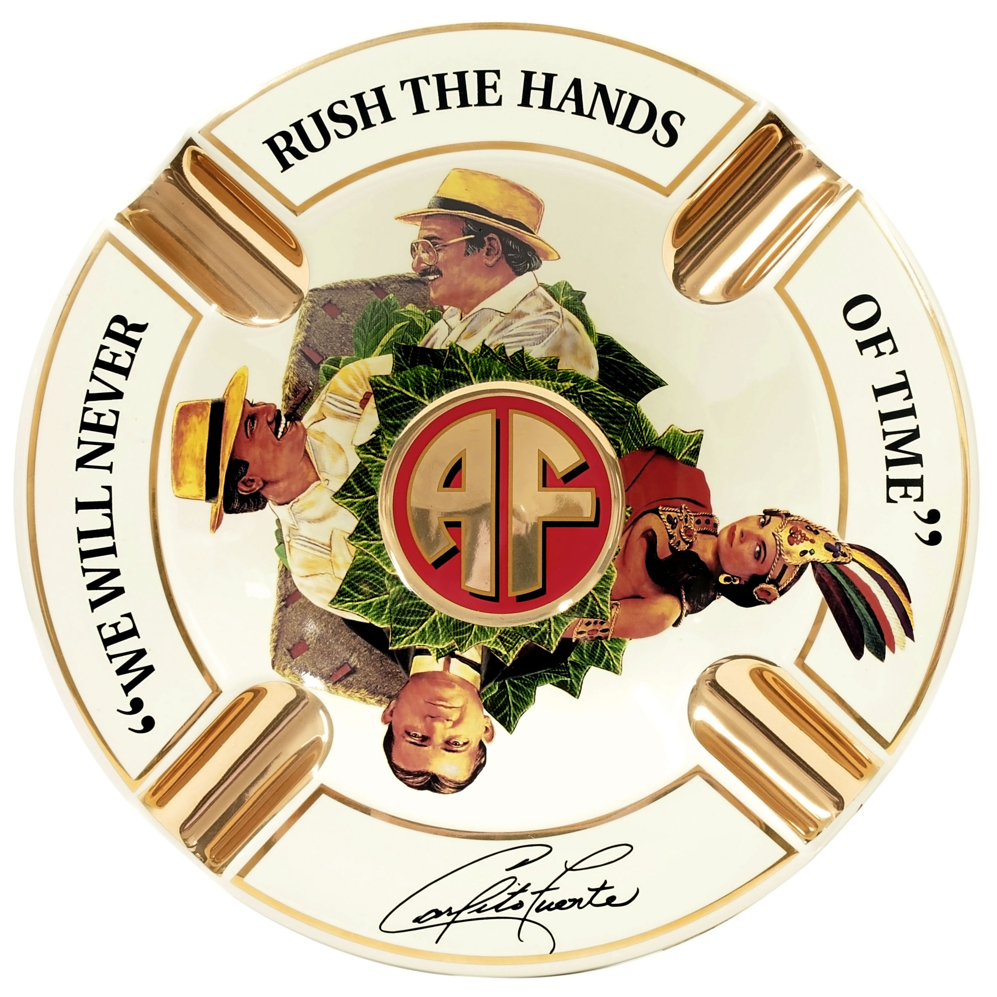 Arturo Fuente Large Hands of Time 4-Cigar Ceramic Ashtray, Cream Arturo Fuente Large Hands of Time 4-Cigar Ceramic Ashtray, Cream