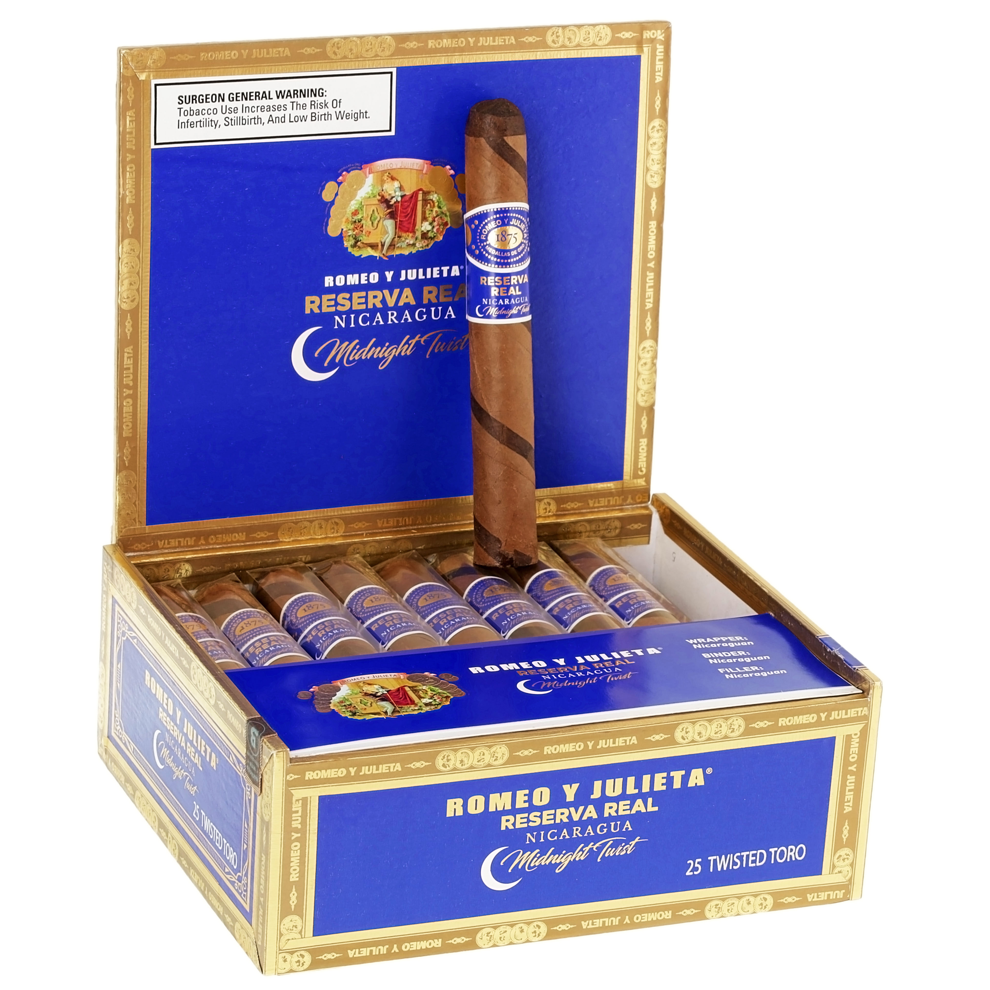 Romeo y Julieta Reserva Real Nicaragua Midnight Twist Twisted Toro