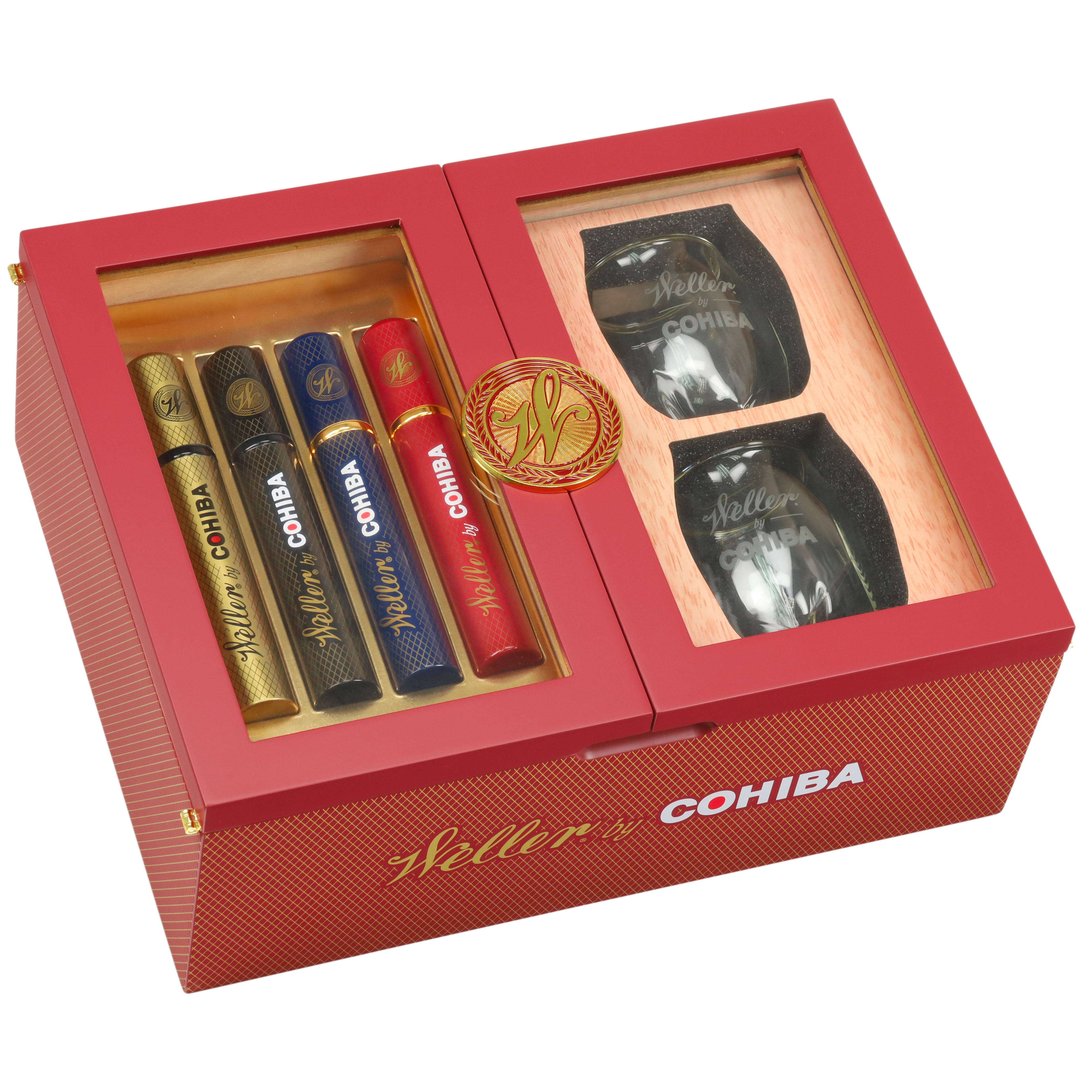 Weller by Cohiba Holiday 2025 Humidor Gift Box with 4 Cigars