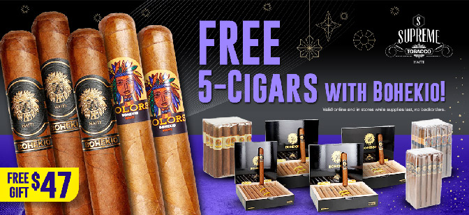 FREE 5-Cigars With Bohekio!