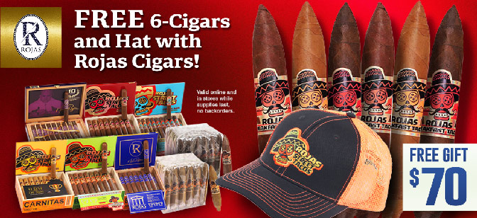 Rojas FREE 6-Cigar Sampler & Hat!