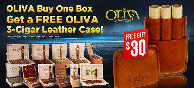 Oliva Buy One Box Get a FREE Oliva 3-Cigar Leather Case!