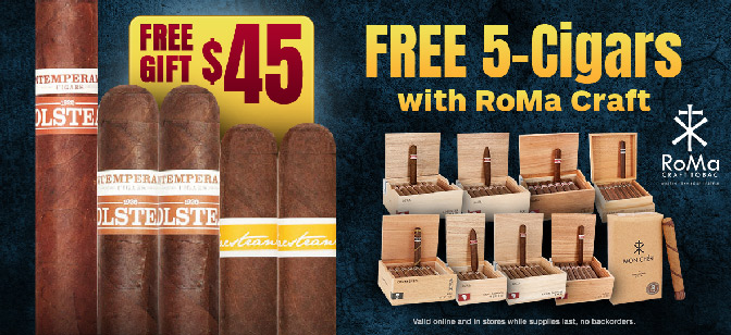 FREE 5-Cigars with RoMa Craft