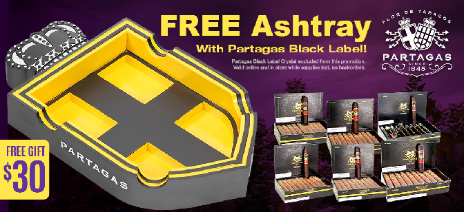 Partagas Black and Classic Get FREE Ashtray!