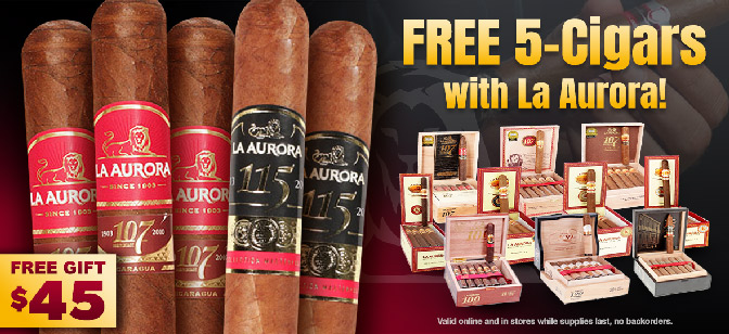La Aurora FREE 5-Cigars!
