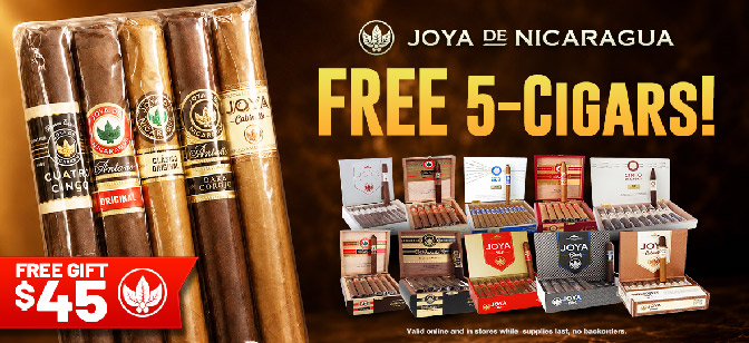 Joya De Nicaragua FREE 5-Cigars!