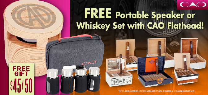 CAO Flathead FREE Portable Speaker or Whiskey Set