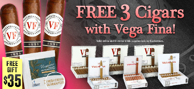 FREE 3 Cigars With Vega Fina!