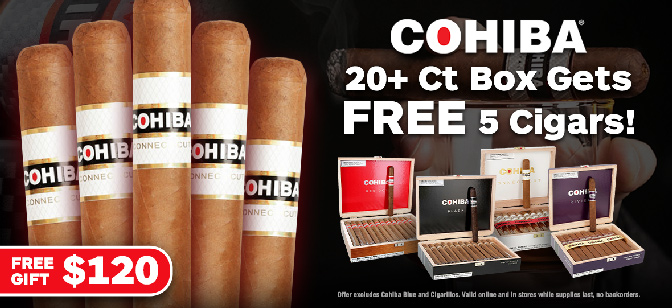 Cohiba 20+ Ct Box Gets FREE 5 Cigars!